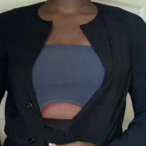 Black vintage blazer with a tie detail on the side - perfect for a night out
